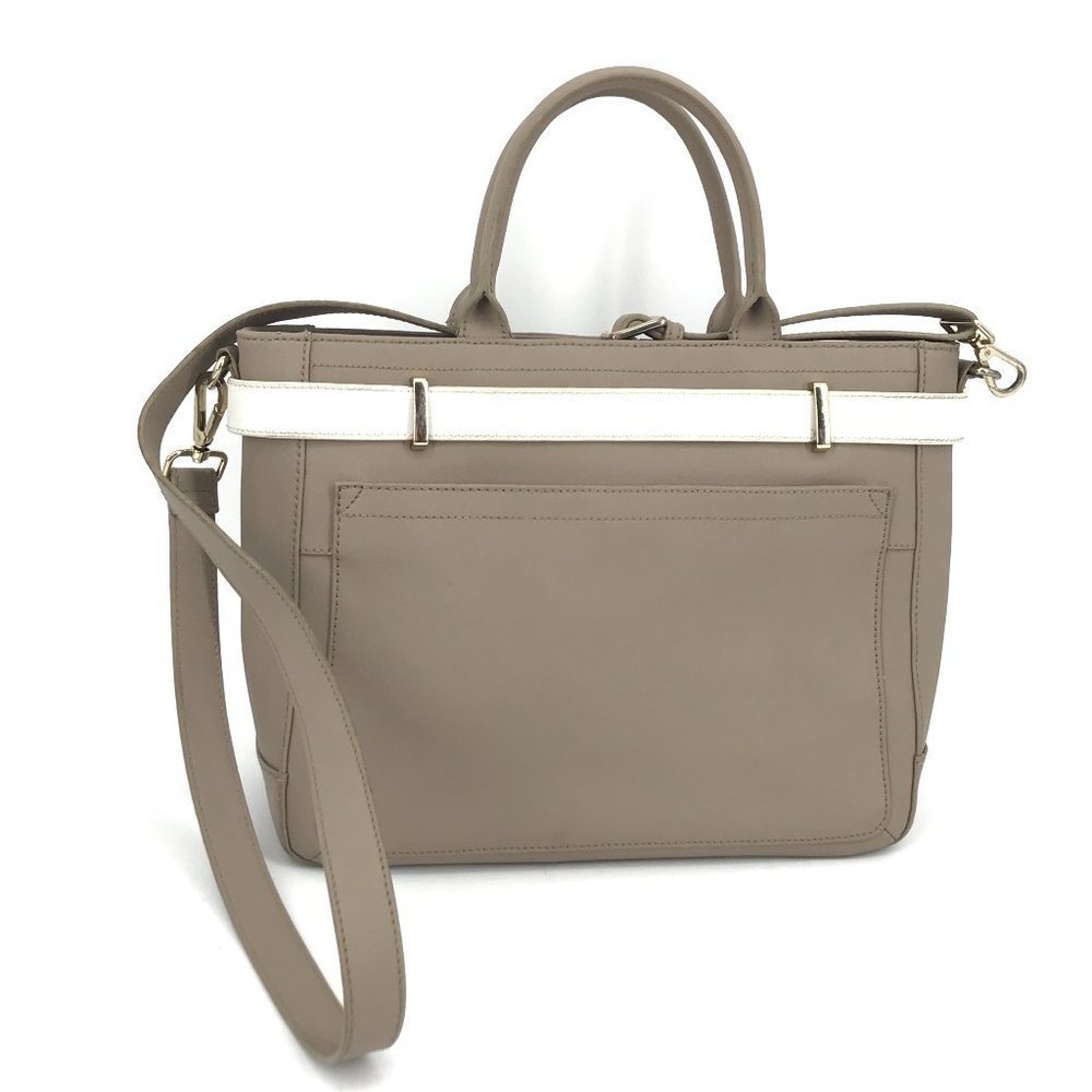 Danier Taupe and White Crossbody Bag
